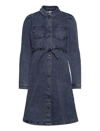 Mlleona L/S Denim Abk Dress Blue Mamalicious