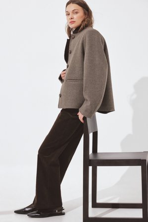 NA-KD - Kort kåpe med avrundede ermer - Vårjakker - Brun - EU 42