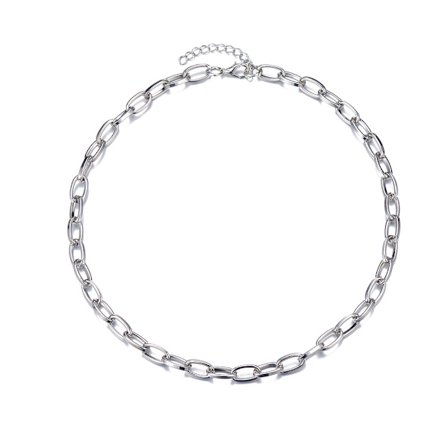 Damhalsband i enkel metallkedja, 45+7 cm
