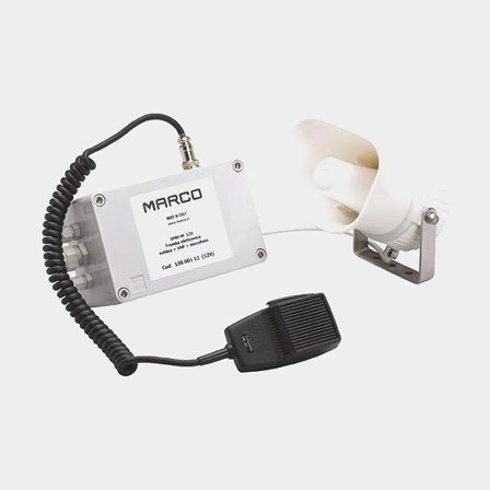 Boat horn 24 V Marco EMH-M Electronic Whistle + Mike, plastic, speaker-driven, surface-mounted