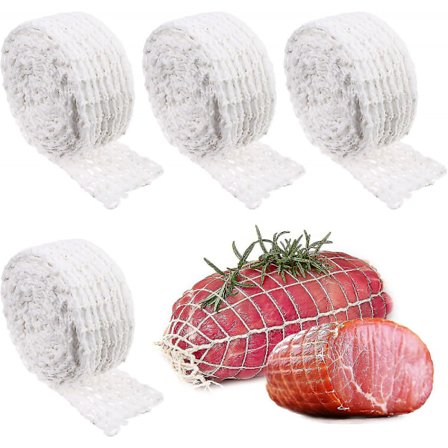 4 stk. kjøttnett-rull, Størrelse 16, Elastisk Røkt Kjøtt Fjærkre Skinke Nett Kjøtt Slakter Garn Nettrull Innpakningsnett Oksekjøtt Nettrull