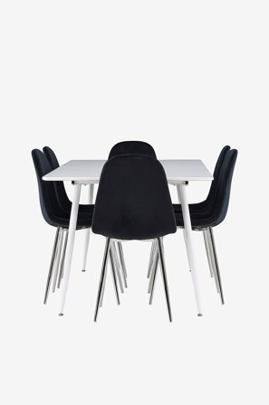 Venture Home - Silar spisebord med Polar spisestol - Sølv - Spisegruppe 4 personer - Fra Homeroom