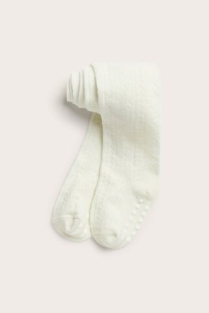 Newbie | Hålmönstrade strumpbyxor | Offwhite