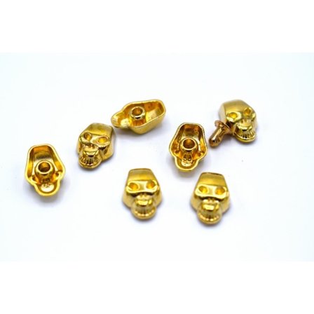 Gullfargede løse nagler hodeskaller - 50 stk