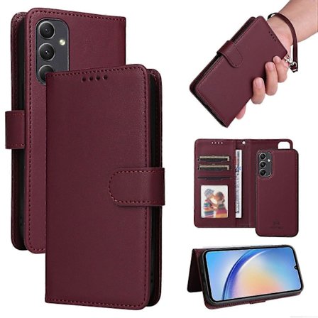 BETOPNICE 005 Fodral för Samsung Galaxy A34 5G Ställ Plånbok Avtagbart Telefon Läderfodral