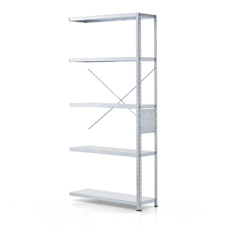 Shelving FIRST, add-on unit, 1960x1005x300 mm, galvanised