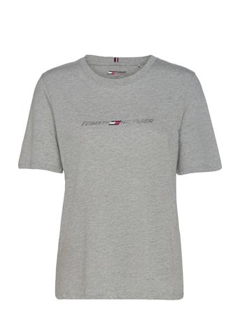 Regular Front Print C-Nk Tee Ss Grey Tommy Sport