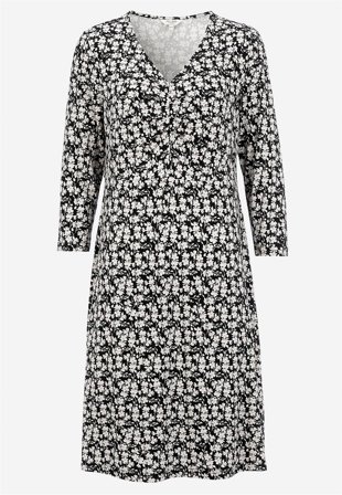 Cellbes of Sweden - Mönstrad trikåklänning - svart / mönstrad - för damer - 38/40