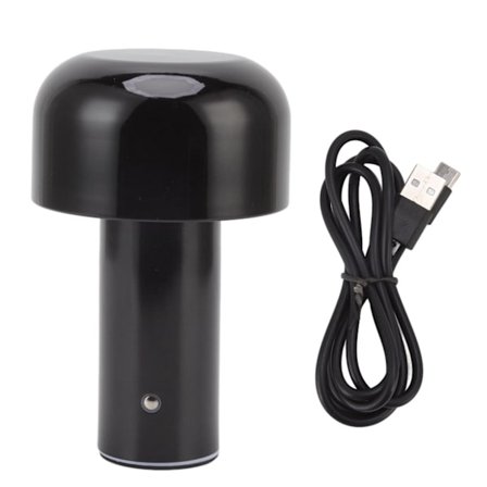 USB Svamp Lampa Touch Kontroll Mini Nattlampa Justerbar Ljusstyrka 3 Färgtemperaturer Dimbar Svart