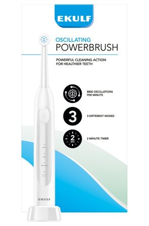 Ekulf PowerBrush White elektrisk tannbørste 1 stk