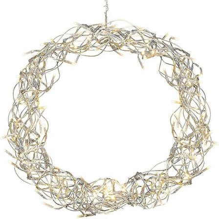 2025 Ny Metall LED Lysende Krans Batteridrevet Julehengende Ornament