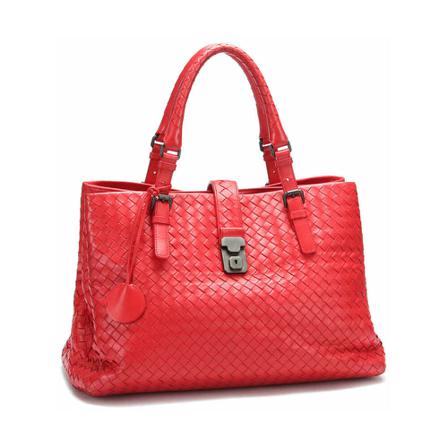 Bottega Veneta Vintage, Pre-owned Roma Handbag Rood, Dames, Maat:ONE Size,leather