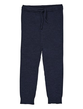Copenhagen Colors Merino Classic Rib Leggings W. Drawstrings - Navy - 50