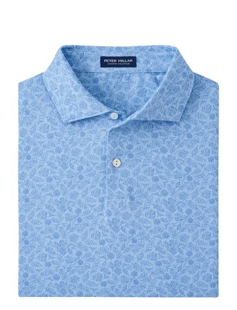 Botanical Performance Jersey Polo - Edwin Spread C Blue Peter Millar