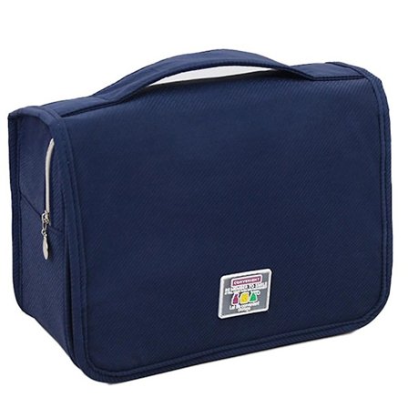 Hengende Kosmetisk Organizer Bagasjepose Koffert Makeup Organizer Vask Oppbevaringsveske Marineblå