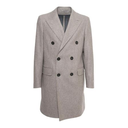 Canali, Double-Breasted Coats Grijs, Heren, Maat:XL
