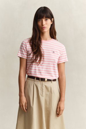 GANT Damen T-Shirt mit Streifen (XXL) Rosa