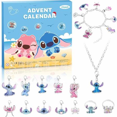 Julekalender 2024 for jenter gutter med 24 dagers gave nedtelling kalender blind boks DIY kreativ sjarm anheng armbånd halskjede for barn