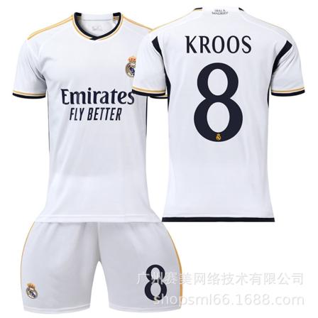 23-24 Ny Real Madrid Hjemmebørnesæt til voksne - 8 KROOS - XL 8 KROOS XL