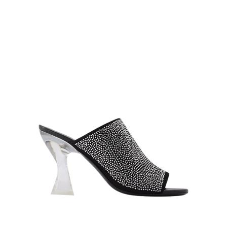 By Far, Luz Black Suede and Crystals Sandals Czarny, Kobieta, Rozmiar: 36 EU