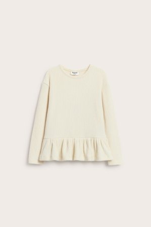 Kappahl | Pitkähihainen peplum-paita | Vaaleanbeige