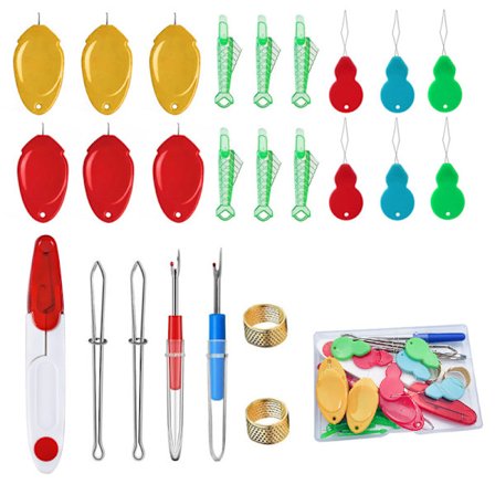 25 stk nåletredersett med gjennomsiktig boks, sy nåletreder