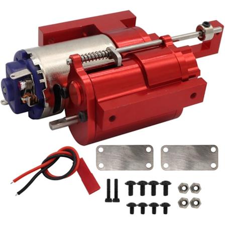 2 Full Metal Gear Box Tre Generasjoner for RC Bildeler B14 B24 C14 C24 MN D90 MN99S, Rød