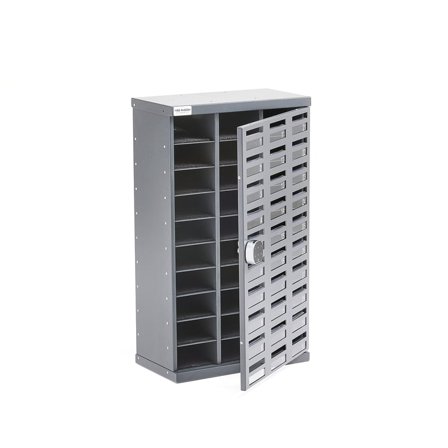 Mobile phone storage cabinet PAUSE, 30 compartments, electronic code lock, dark grey