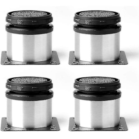 4 stk. Møbelskab Justerbare Rustfrit Stål Køkkenfødder Runde Sorte