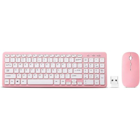 Trådlöst tangentbord och mus-set Kompakt tyst trådlöst tangentbord och mus-set
