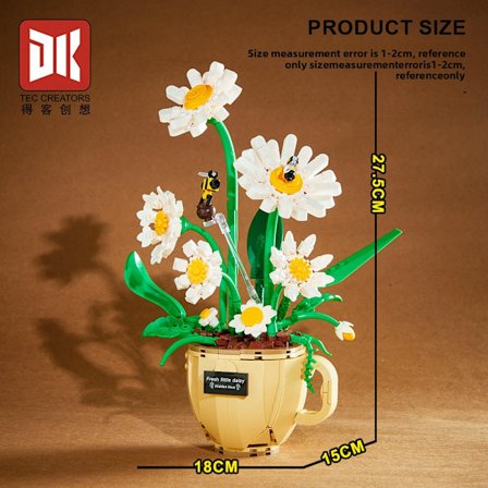 DK3005 pulver Baijiu kopp bukett Phalaenopsis barnepuslespill montert byggekloss leketøy bursdagsgave