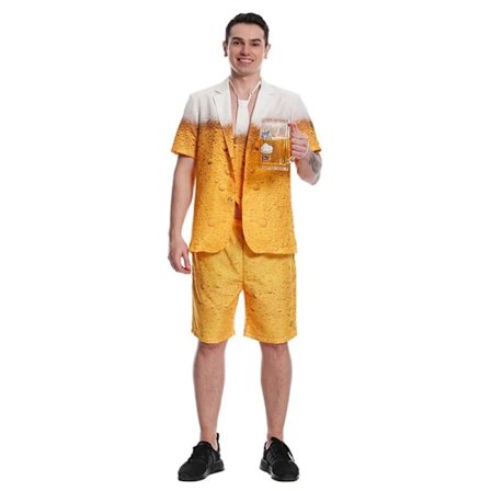 Morsom Øl-T-skjorte for Mann Sommer Sport Shorts Karneval Halloween Personligheter Cosplay Kostymer