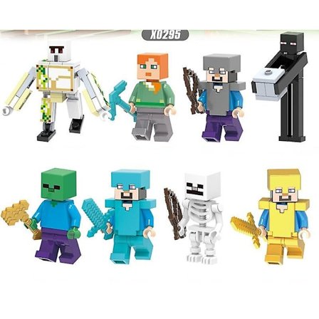 8 stk. Minecraft-blokker Minifigur Verden Jern Golem