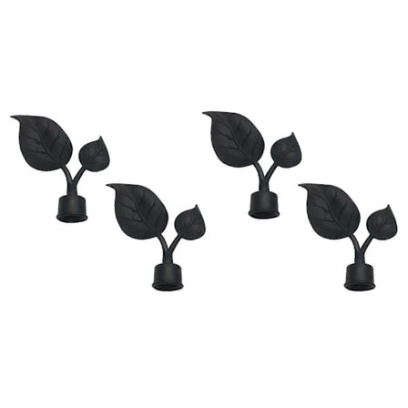 Kun Gardin Afslutninger, 4 stk. Sort Gardiner Skinne Stang Hoved Hætte Vindue Gardiner Gardinstang Dekor Afslutninger, til 22 mm Diameter Stang