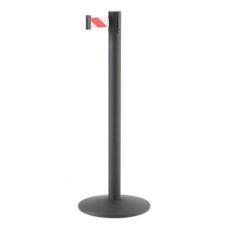 Belt barrier system, 3650 mm, black, red/white belt