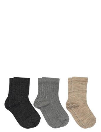 Wool Rib Socks - 3-Pack Black Mp Denmark