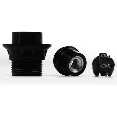 *4 stk E14 Sokkel Lampe Pære 250V 4A Plast Pæreholder Ekstern Tråd Retro Stil (Svart)*