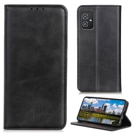 Lompakko-style Aitoa Nahkaa Läppäkotelo For ASUS Zenfone 8 - Musta