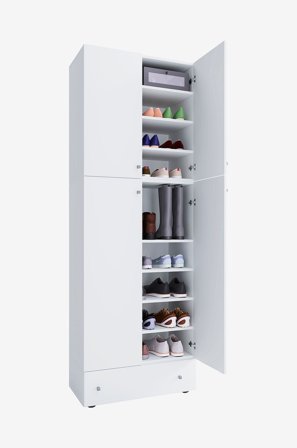 VCM - Vcm Skoskab Lona Xxl 9-rums hængslede døre - Med skuffe - Hvid - Skoskabe - Fra Homeroom