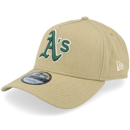 New Era - MLB Beige adjustable Caps - Oakland Athletics Canvas Logo Essentials Khaki A-frame Adjustable @ Hatstore