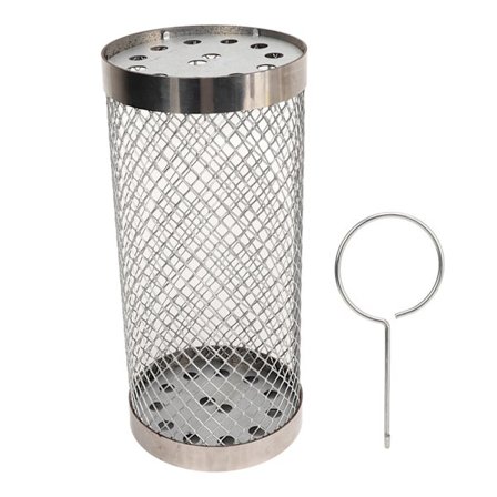 Cylinder Grillkurv i rustfrit stål, bærbar rullende BBQ-net, campinggrillværktøj, lille størrelse