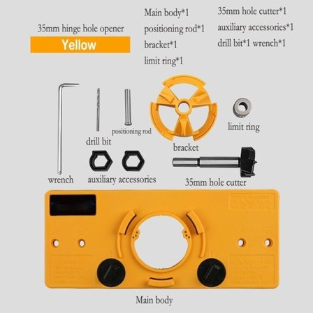 35 mm Skjult Hængsel Jig Kit Træbearbejdning Værktøj Velegnet