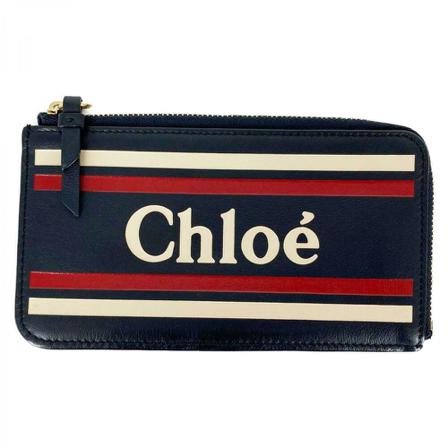Chloé Pre-owned Leather Logo Print Pung Blå, Dame Vintage Accessories, Størrelse: ONE Size