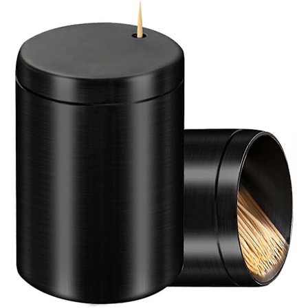 Dispenser i rustfritt stål, tykk tannpirkerbeholder, lomme-nyhet tannpirker oppbevaringsboks sølvmetall