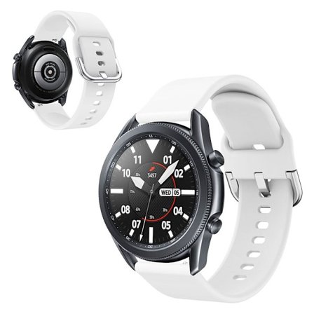 Samsung Galaxy Watch 3 (45mm) simple silikon klockarmband - vit