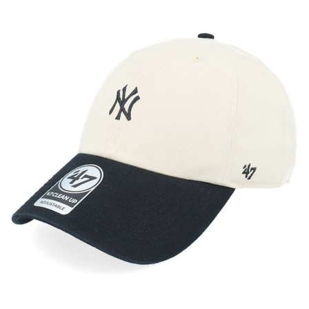 47 Brand - MLB Beige unconstructed Casquette - New York Yankees Base Runner TT Clean Up Natural/Black Dad Cap @ Hatstore