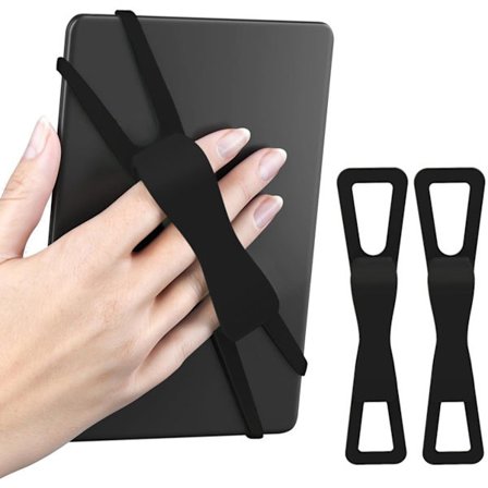 2-pak Hvilestøtter til E-læsere og Tablets - Skridsikre og Behagelige at Holde - Egnet til 4,7-8 Tommer Skærme - Sort + Sort