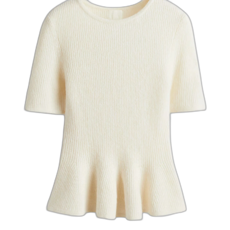 Vit stickad topp från H&M