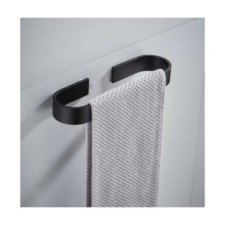 Self-Adhesive Towel Bars, Towel Rack for Bathroom or Kitchen, No Drilling Towel Holder, Aluminum, Matte Black, 25 cm