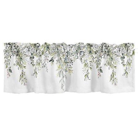 Salviegrønn gardinkappe for vinduer, akvarell eukalyptusbladstang [DB]